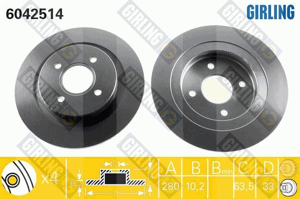 Girling 6042514 - Disque de frein cwaw.fr