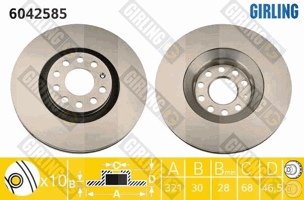 Girling 6042585 - Disque de frein cwaw.fr