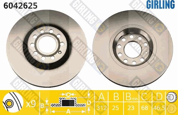 Girling 6042625 - Disque de frein cwaw.fr