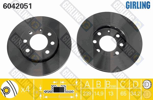 Girling 6042051 - Disque de frein cwaw.fr