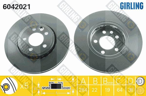 Girling 6042021 - Disque de frein cwaw.fr