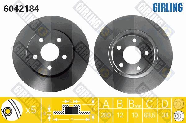 Girling 6042184 - Disque de frein cwaw.fr