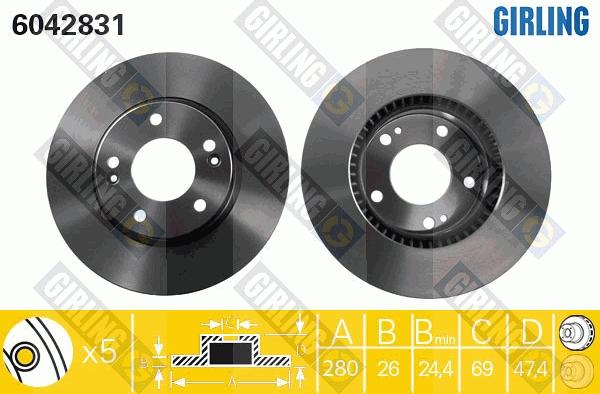 Girling 6042831 - Disque de frein cwaw.fr