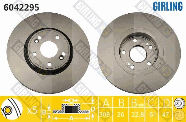 Girling 6042295 - Disque de frein cwaw.fr