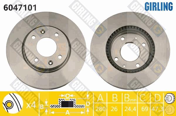 Girling 6047101 - Disque de frein cwaw.fr