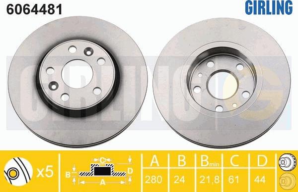 Girling 6064481 - Disque de frein cwaw.fr