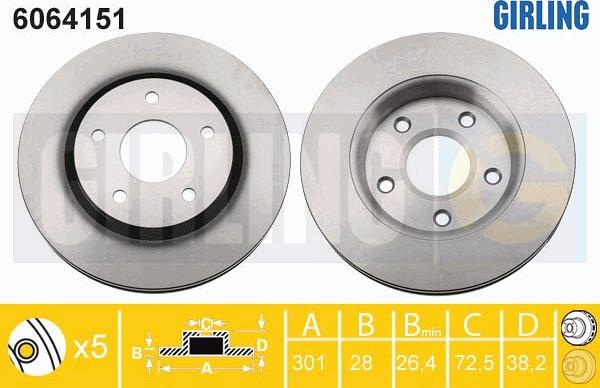 Girling 6064151 - Disque de frein cwaw.fr