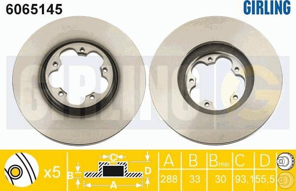 Girling 6065145 - Disque de frein cwaw.fr