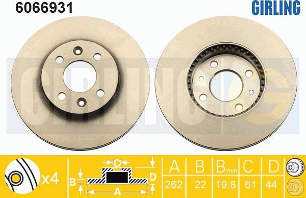 Girling 6066931 - Disque de frein cwaw.fr