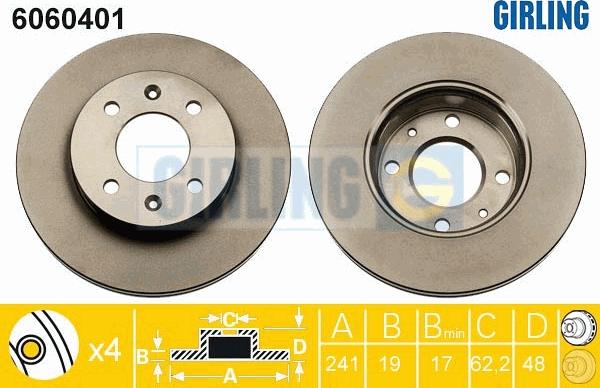 Girling 6060401 - Disque de frein cwaw.fr