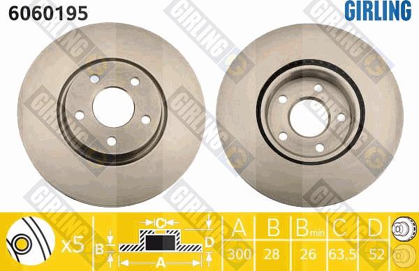 Girling 6060195 - Disque de frein cwaw.fr