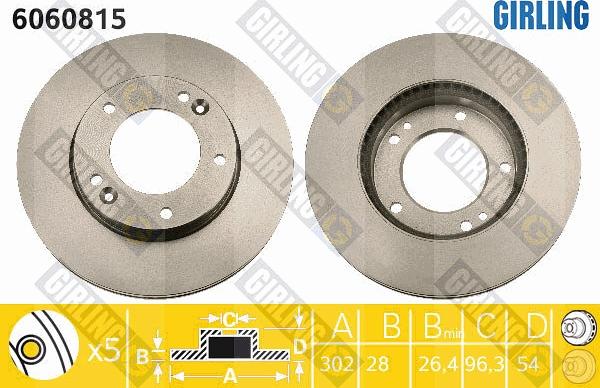 Girling 6060815 - Disque de frein cwaw.fr