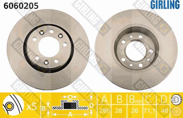 Girling 6060205 - Disque de frein cwaw.fr