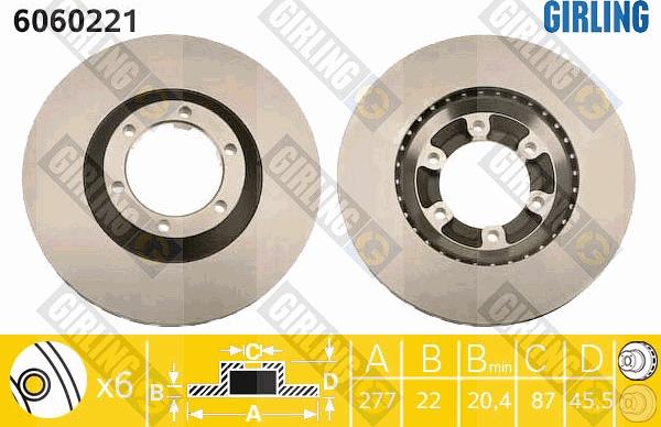 Girling 6060221 - Disque de frein cwaw.fr