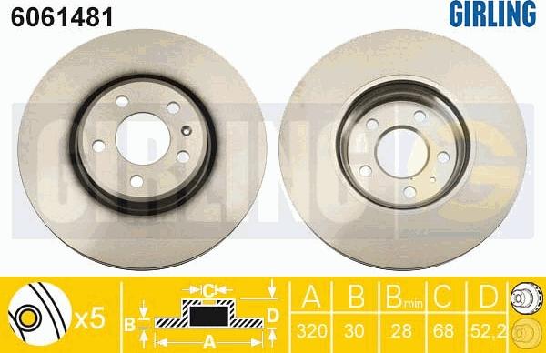 Girling 6061481 - Disque de frein cwaw.fr