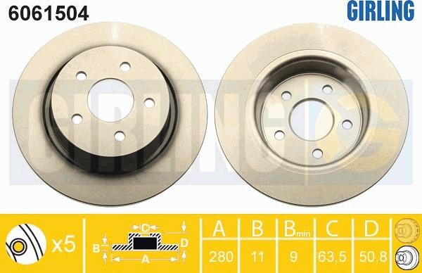 Girling 6061504 - Disque de frein cwaw.fr