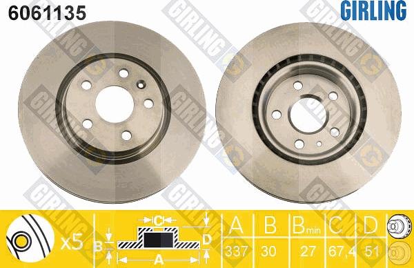 Girling 6061135 - Disque de frein cwaw.fr