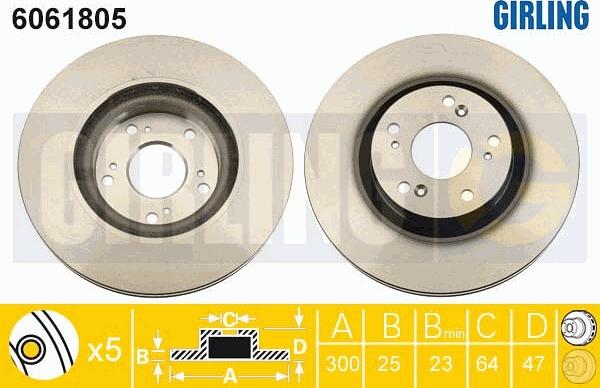 Girling 6061805 - Disque de frein cwaw.fr