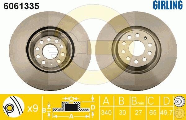 Girling 6061335 - Disque de frein cwaw.fr