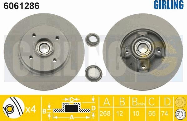 Girling 6061286 - Disque de frein cwaw.fr