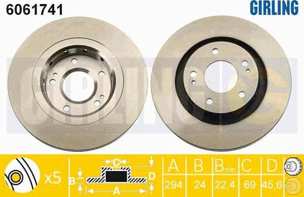 Girling 6061741 - Disque de frein cwaw.fr