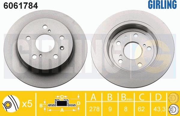 Girling 6061784 - Disque de frein cwaw.fr