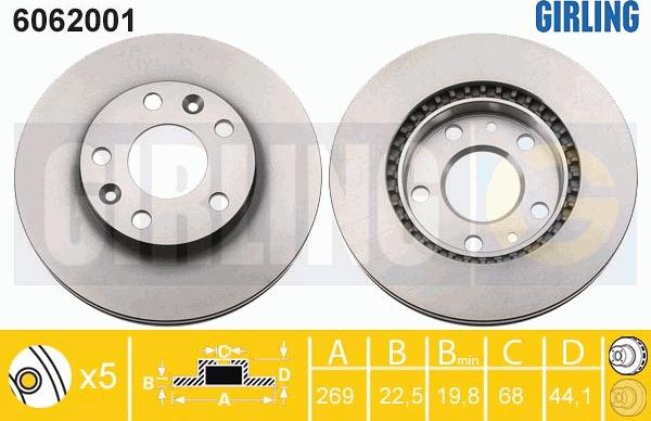 Girling 6062001 - Disque de frein cwaw.fr