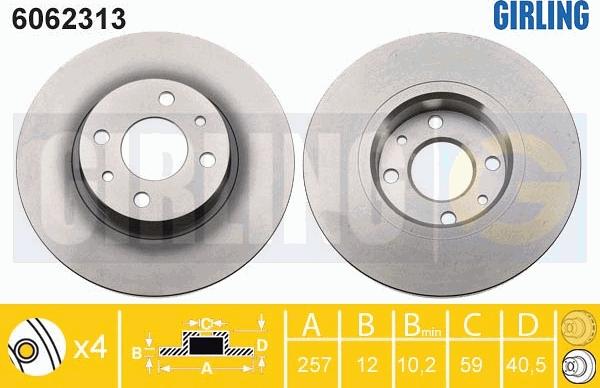 Girling 6062313 - Disque de frein cwaw.fr