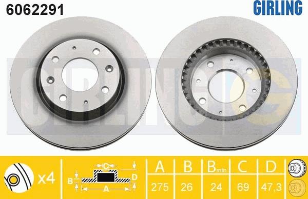 Girling 6062291 - Disque de frein cwaw.fr