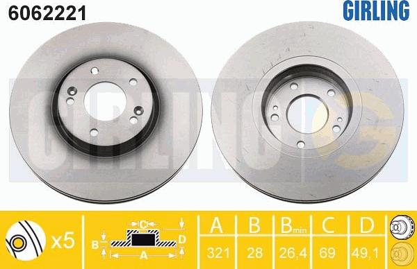 Girling 6062221 - Disque de frein cwaw.fr