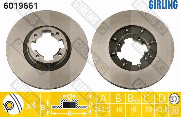 Girling 6019661 - Disque de frein cwaw.fr