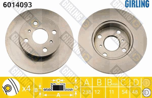 Girling 6014093 - Disque de frein cwaw.fr