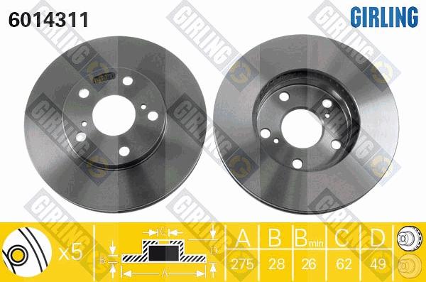 Girling 6014311 - Disque de frein cwaw.fr