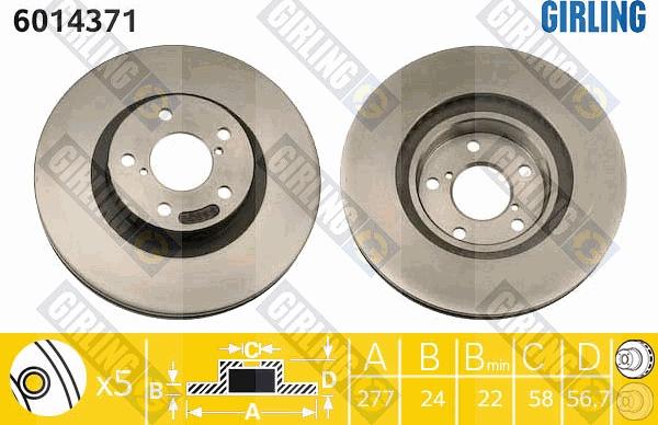 Girling 6014371 - Disque de frein cwaw.fr