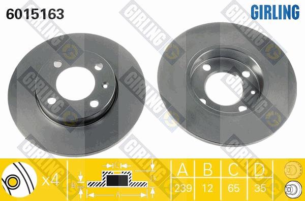 Girling 6015163 - Disque de frein cwaw.fr