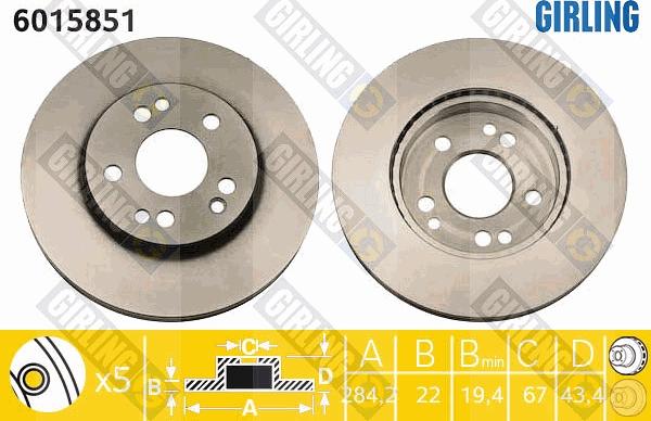 Girling 6015851 - Disque de frein cwaw.fr