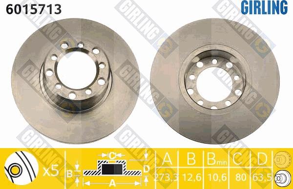 Girling 6015713 - Disque de frein cwaw.fr