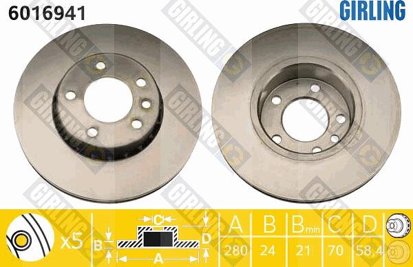 Girling 6016941 - Disque de frein cwaw.fr