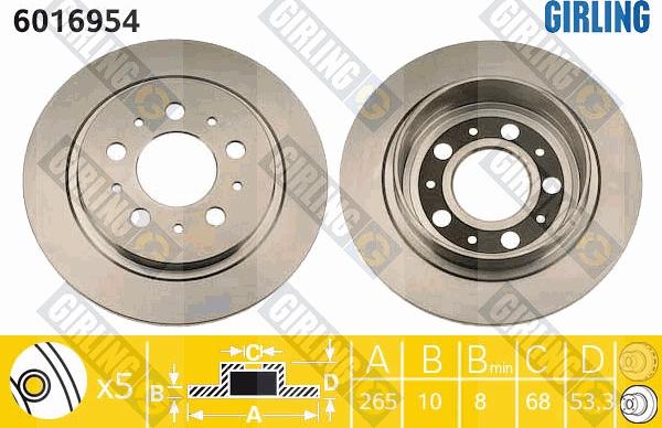 Girling 6016954 - Disque de frein cwaw.fr