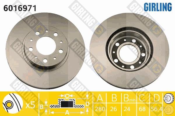 Girling 6016971 - Disque de frein cwaw.fr