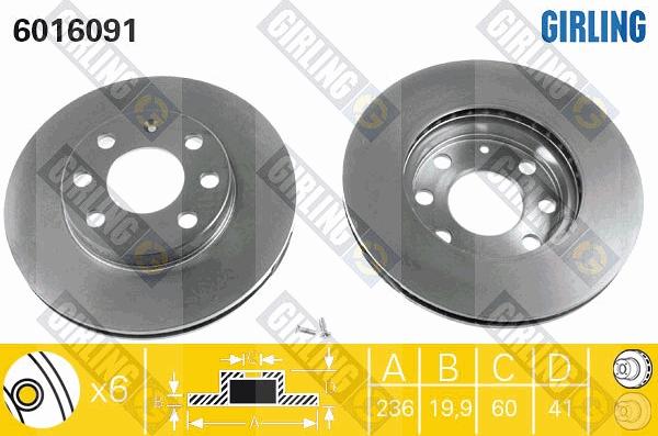 Girling 6016091 - Disque de frein cwaw.fr