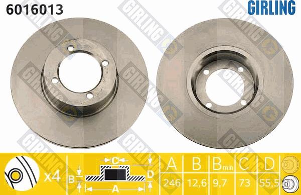 Girling 6016013 - Disque de frein cwaw.fr