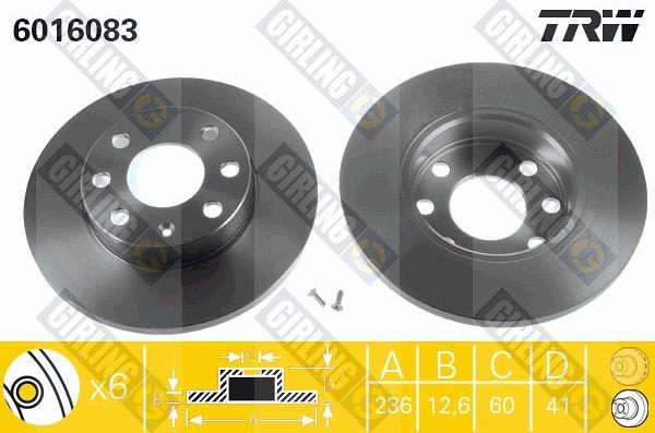 Girling 6016083 - Disque de frein cwaw.fr