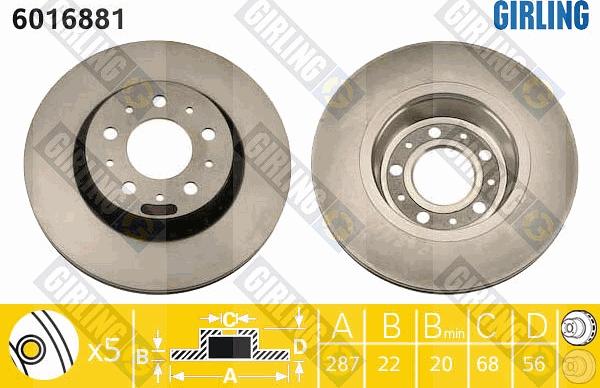 Girling 6016881 - Disque de frein cwaw.fr