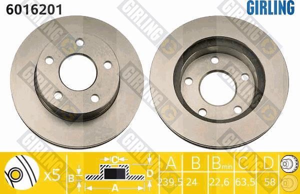 Girling 6016201 - Disque de frein cwaw.fr