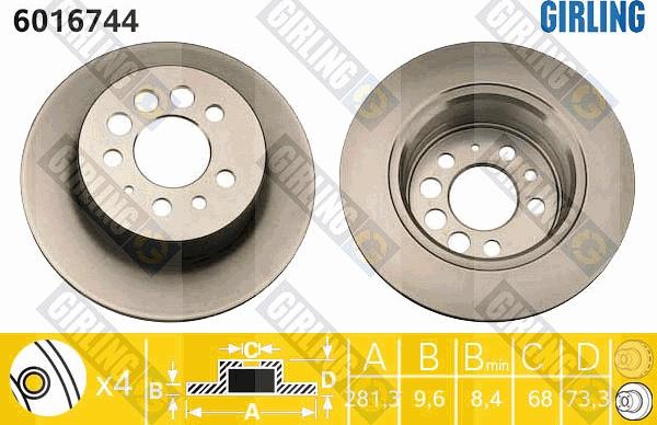 Girling 6016744 - Disque de frein cwaw.fr