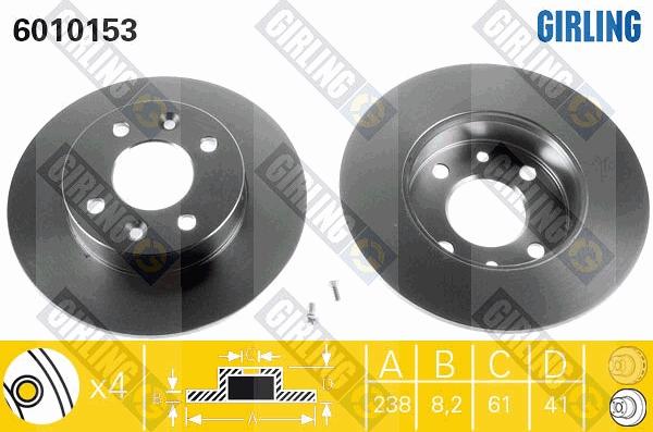 Girling 6010153 - Disque de frein cwaw.fr