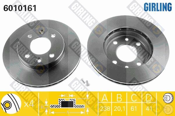 Girling 6010161 - Disque de frein cwaw.fr