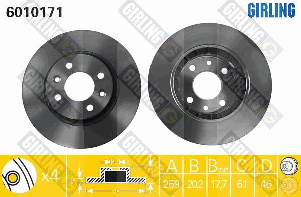 Girling 6010171 - Disque de frein cwaw.fr