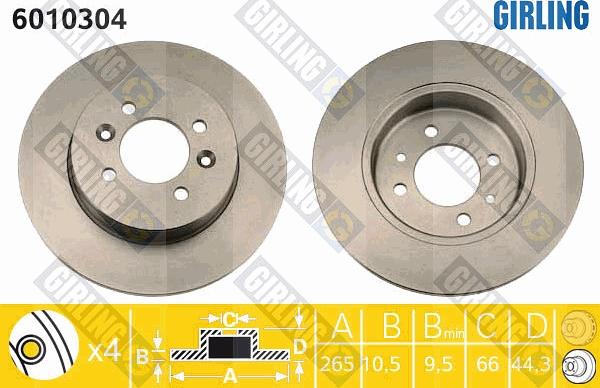 Girling 6010304 - Disque de frein cwaw.fr